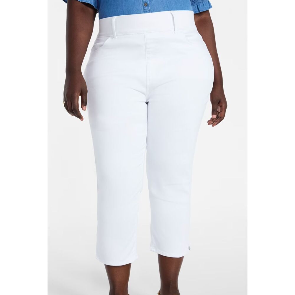 Terra & Sky Women's Plus Size Pull On High Rise Capri Jeggings 3X